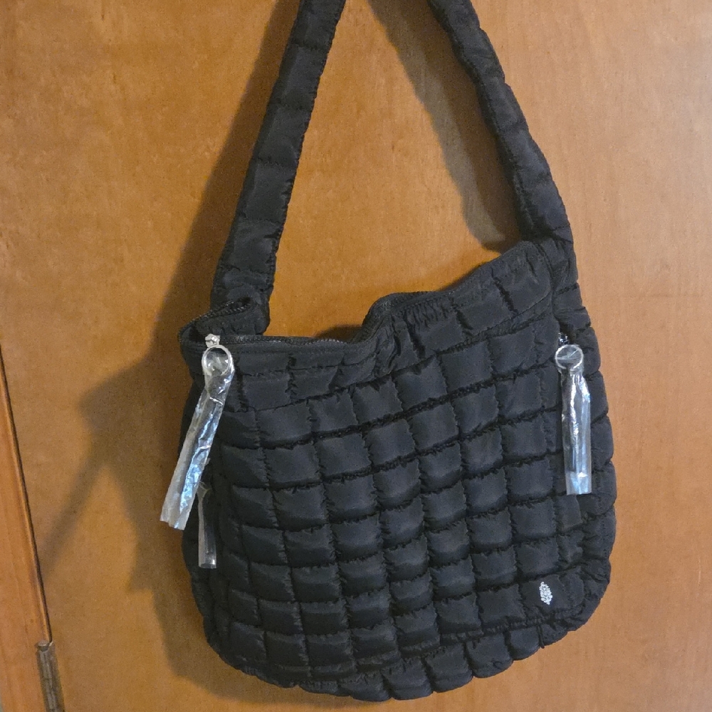 Free People Black Quilted Tote Bag